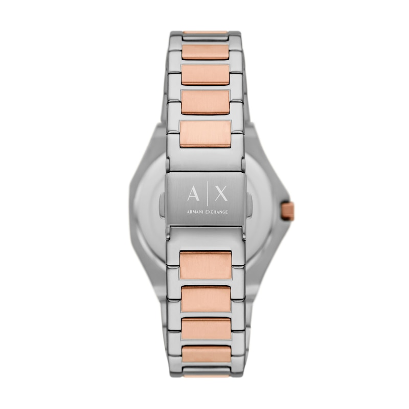 Armani Exchange Ladies' Silver Dial & Two Tone Stainless Steel Watch