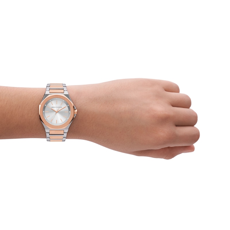Main Image 4 of Armani Exchange Ladies' Silver Dial & Two Tone Stainless Steel Watch