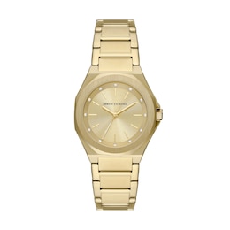 Armani Exchange Andrea Ladies' Gold-Tone Dial & Stainless Steel Bracelet Watch