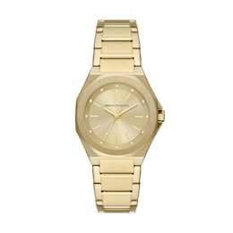 Armani Exchange Andrea Unisex Gold Tone Dial & Stainless Steel Bracelet Watch