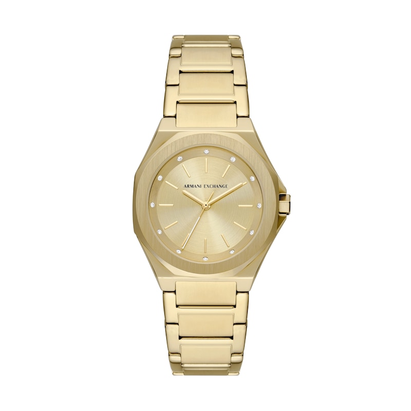 Main Image 1 of Armani Exchange Andrea Unisex Gold Tone Dial & Stainless Steel Bracelet Watch