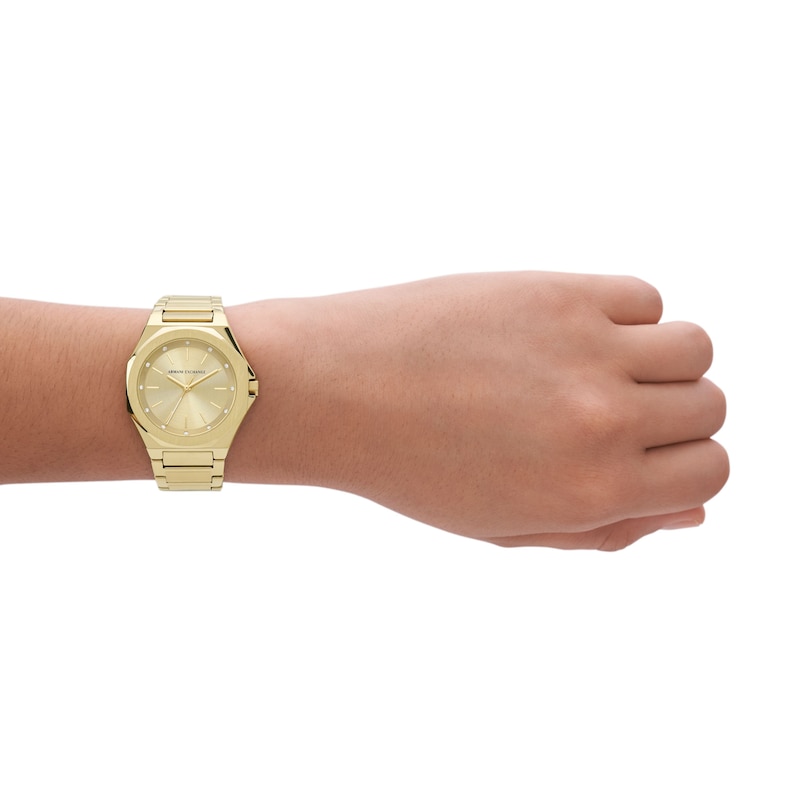 Main Image 4 of Armani Exchange Andrea Unisex Gold Tone Dial & Stainless Steel Bracelet Watch
