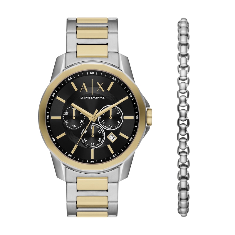 Main Image 1 of Armani Exchange Men's Chronograph Stainless Steel Watch & Link Bracelet Set