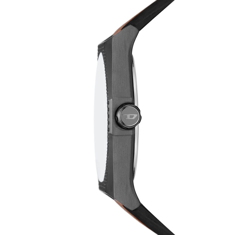 Main Image 2 of Diesel Scraper Men's Blue Dial & Brown Leather Strap Watch