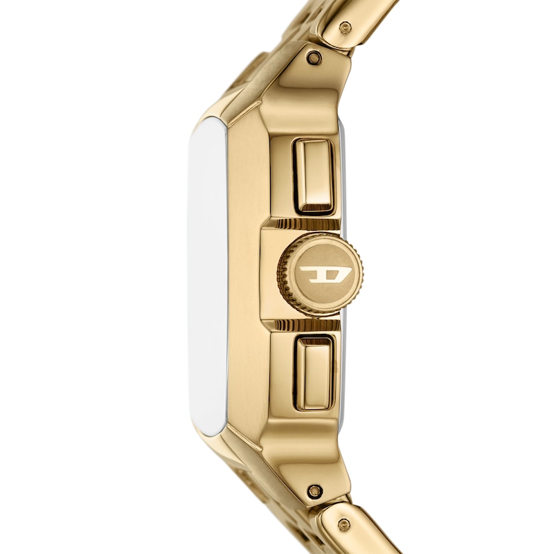 Diesel Cliffhanger Men's Gold-Tone Square Dial & Stainless Steel Watch