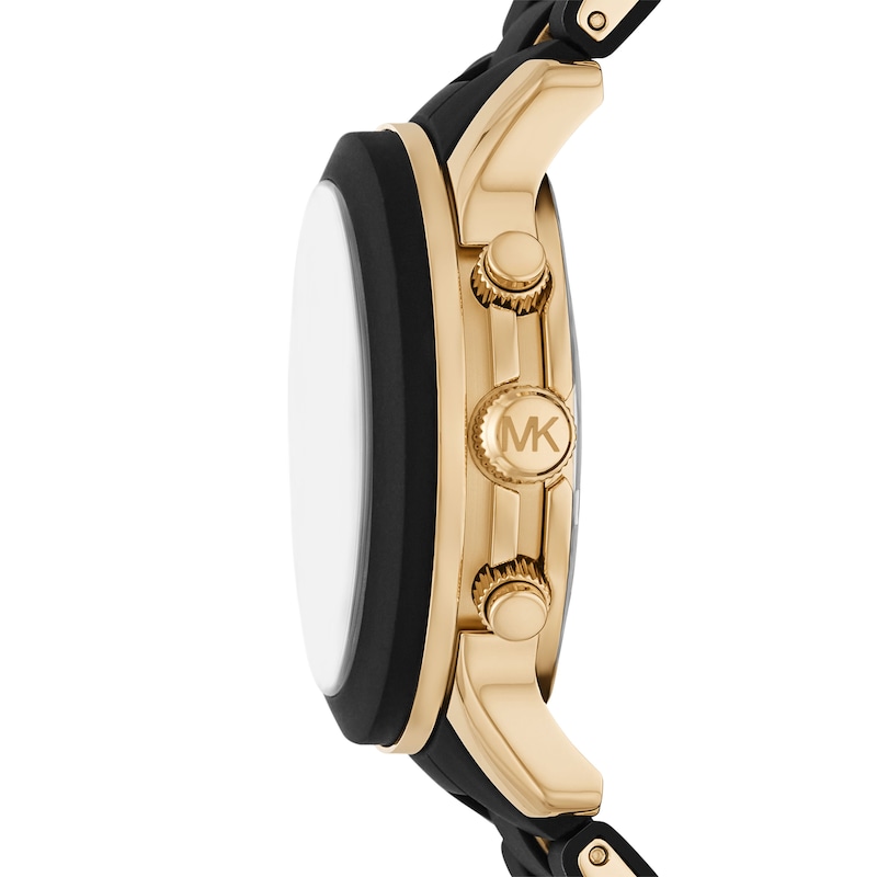 Main Image 2 of Michael Kors Runway Ladies' Gold-Tone Case & Black Silicone Watch