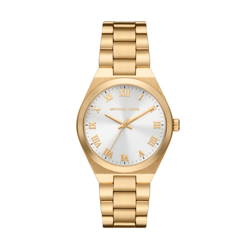 Michael Kors Lennox Ladies' Silver Dial & Gold-Tone Stainless Steel Watch