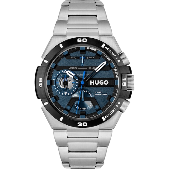 HUGO #WILD Men's Blue Dial Stainless Steel Bracelet Watch