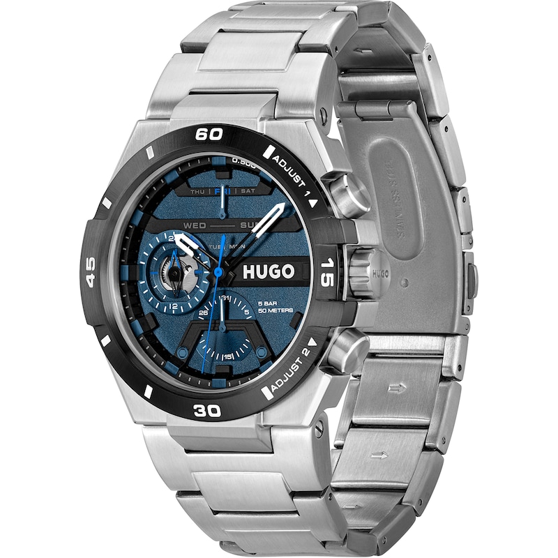 Main Image 3 of HUGO #WILD Men's Blue Dial Stainless Steel Bracelet Watch
