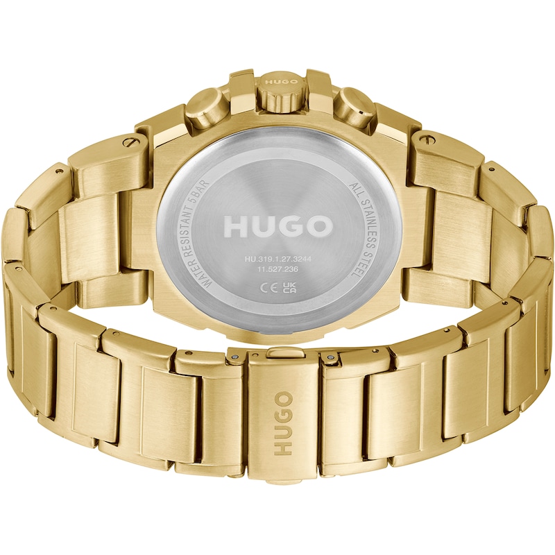 HUGO #WILD Men's Black Dial Gold Tone Bracelet Watch