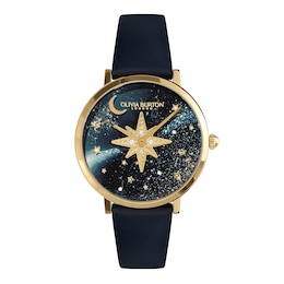 Olivia Burton Celebstial Nova Ladies' 35mm Dial Sapphire Blue Leather Strap