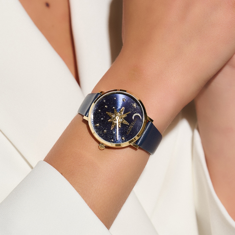 Main Image 6 of Olivia Burton Celebstial Nova Ladies' 35mm Dial Sapphire Blue Leather Strap