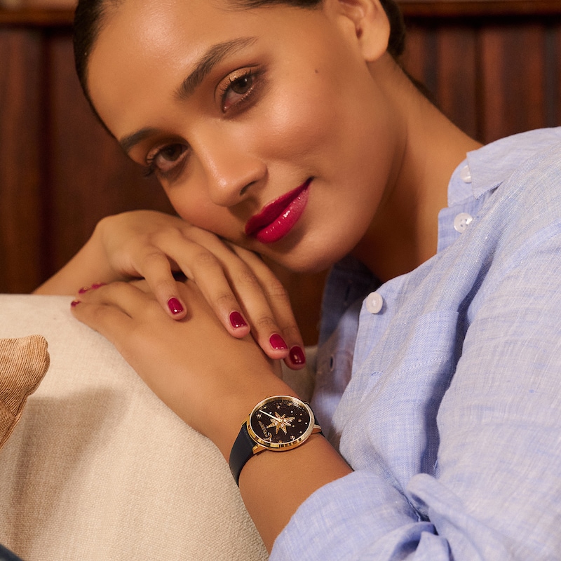 Main Image 7 of Olivia Burton Celebstial Nova Ladies' 35mm Dial Sapphire Blue Leather Strap