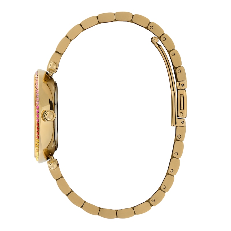 Olivia Burton Kaleido Bloom Ladies' Rainbow Dial Gold-Tone Stainless Steel Bracelet Watch