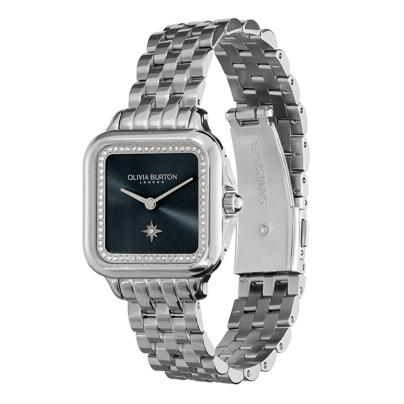 Main Image 2 of Olivia Burton 28mm Grosvenor Blue Dial & Silver Bracelet Watch