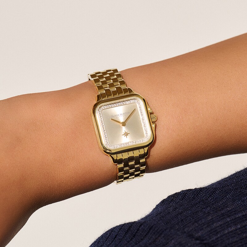 Main Image 6 of Olivia Burton 28mm Grosvenor Gold-Tone Bracelet Watch