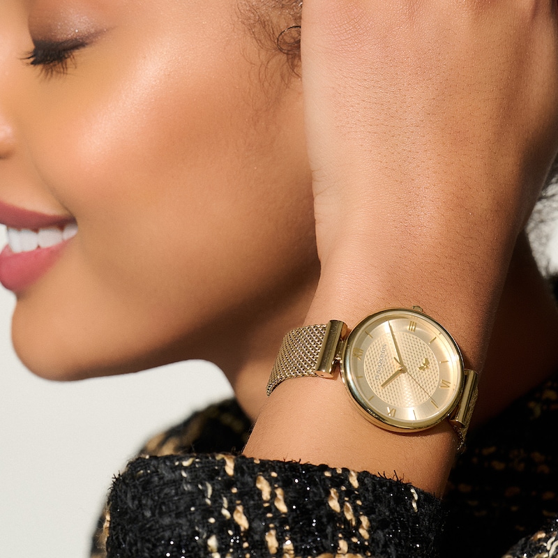 Main Image 7 of Olivia Burton Minima Bee Ladies' Gold Tone Mesh Bracelet Watch
