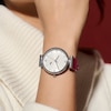 Thumbnail Image 6 of Olivia Burton Ladies' Minima Bee Silver Dial Cranberry Leather Strap Watch