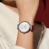 Thumbnail Image 7 of Olivia Burton Ladies' Minima Bee Silver Dial Cranberry Leather Strap Watch