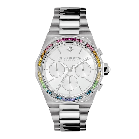 Olivia Burton Hexa Ladies Crystal and Stainless Steel Bracelet Watch