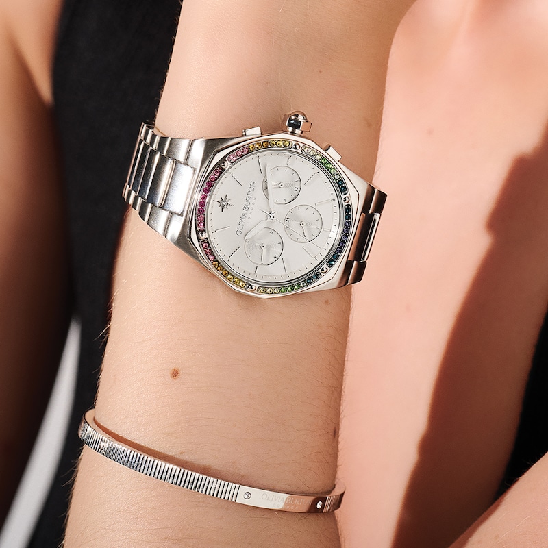 Main Image 5 of Olivia Burton Hexa Ladies' Crystal & Stainless Steel Bracelet Watch
