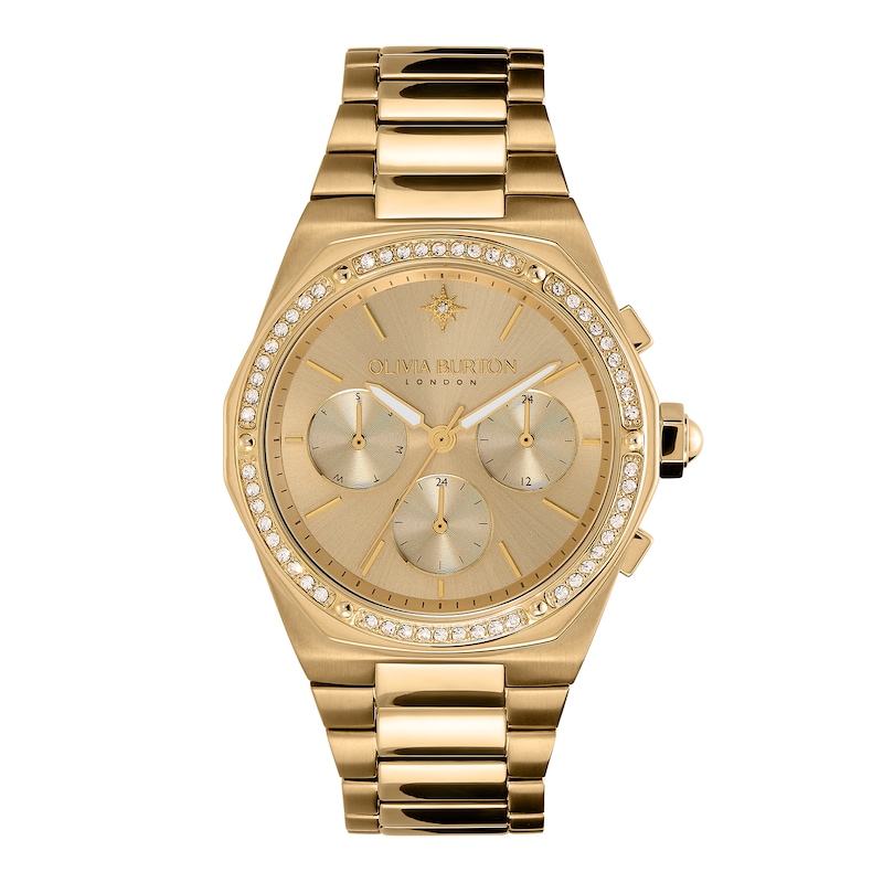 Main Image 1 of Olivia Burton Hexa  Ladies' Crystal & Gold-Tone Stainless Steel Bracelet Watch