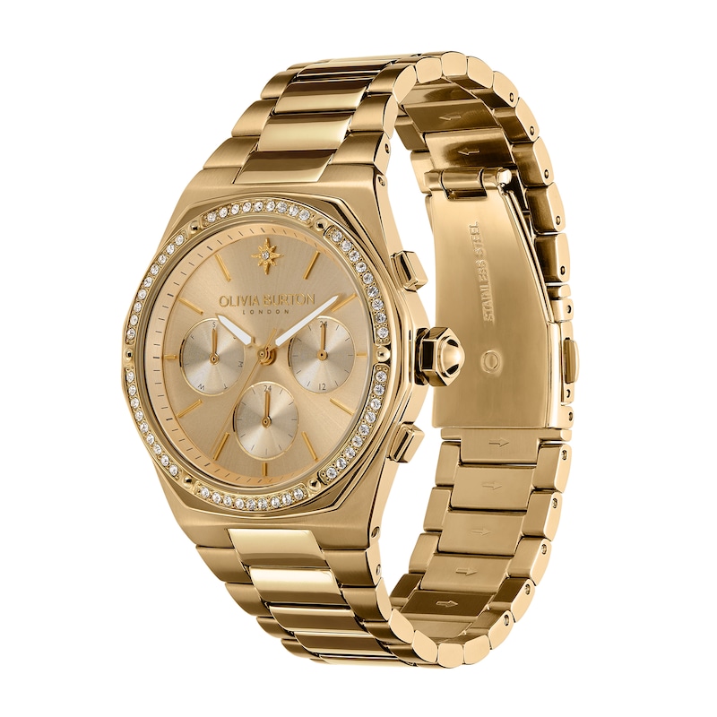 Main Image 2 of Olivia Burton Hexa  Ladies' Crystal & Gold-Tone Stainless Steel Bracelet Watch