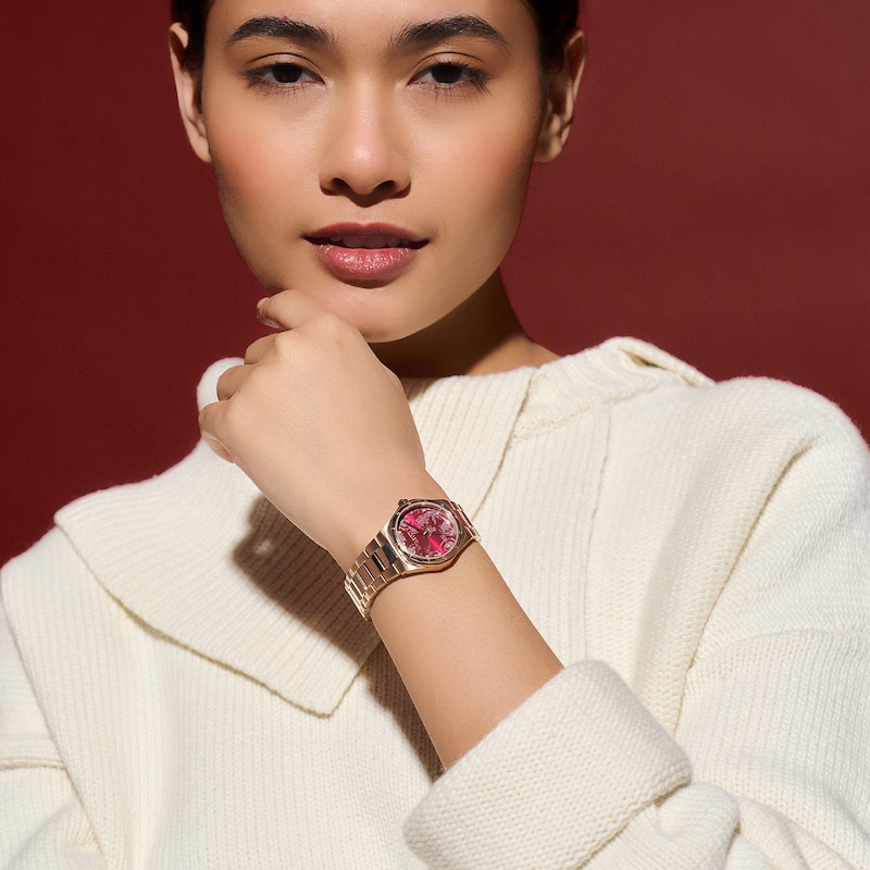 Main Image 7 of Olivia Burton Mini Hexa Ladies' Carnation Gold-Tone Stainless Steel Watch