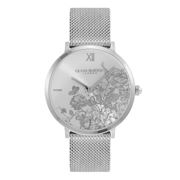 Olivia Burton Floral Blooms Ladies' Stainlesss Steel Mesh Bracelet Watch