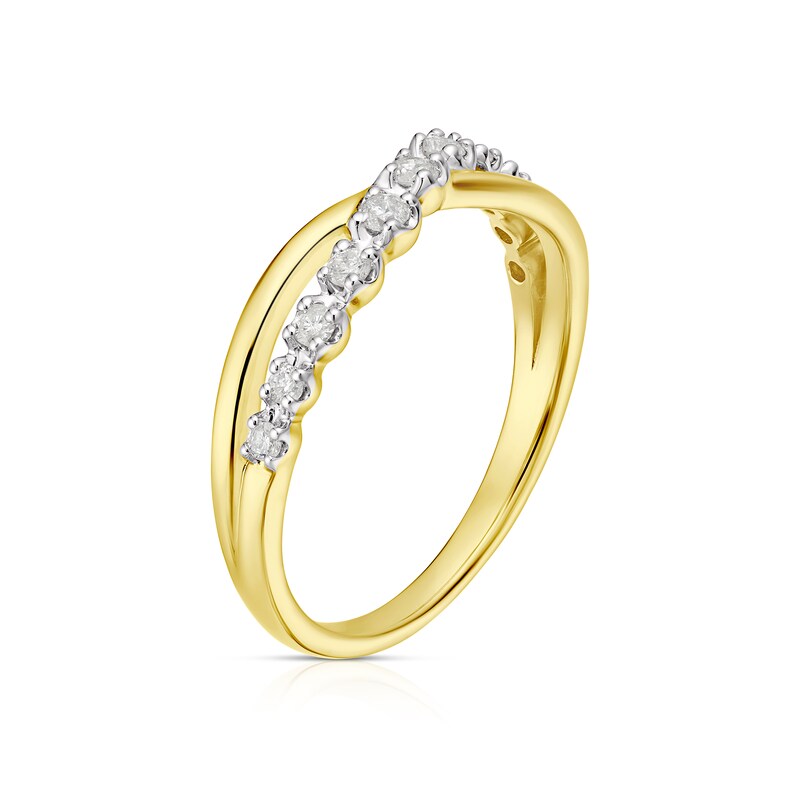 Main Image 2 of 9ct Yellow Gold 0.20ct Diamond Twist Eternity Ring