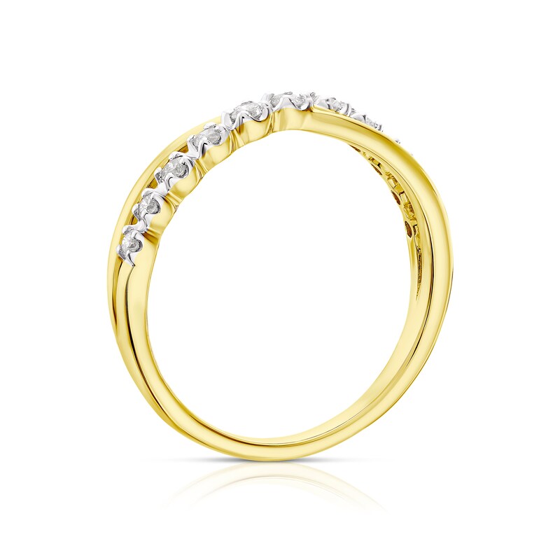Main Image 3 of 9ct Yellow Gold 0.20ct Diamond Twist Eternity Ring