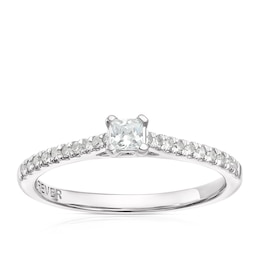 The Forever Diamond 9ct White Gold 0.25ct Princess Cut Solitaire Ring