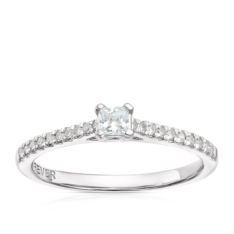 The Forever Diamond 9ct White Gold 0.25ct Princess Cut Solitaire Ring