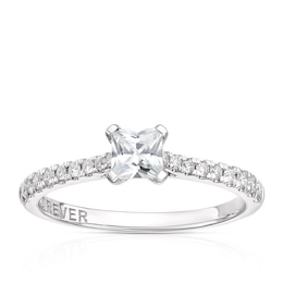 The Forever Diamond 9ct White Gold 0.50ct Diamond Princess Cut Solitaire Ring