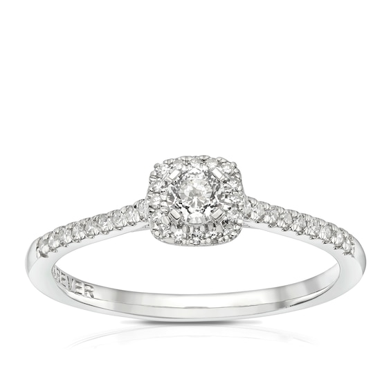 The Forever Diamond 9ct White Gold 0.33ct Diamond Cushion Ha