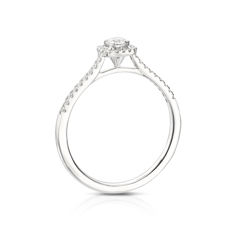 Main Image 3 of The Forever Diamond 9ct White Gold 0.33ct Diamond Cushion Halo Ring