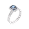 Thumbnail Image 1 of Perfect Fit 9ct White Gold Sapphire Double Halo 0.15ct Diamond Bridal Set