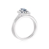 Thumbnail Image 2 of Perfect Fit 9ct White Gold Sapphire Double Halo 0.15ct Diamond Bridal Set