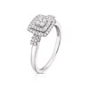 Thumbnail Image 2 of 9ct White Gold 0.33ct Diamond Cushion Shape Halo Cluster Ring