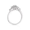 Thumbnail Image 3 of 9ct White Gold 0.33ct Diamond Cushion Shape Halo Cluster Ring