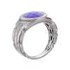 Thumbnail Image 3 of Men's Sterling Silver Synthetic Blue Onyx Diamond Detail Signet Ring