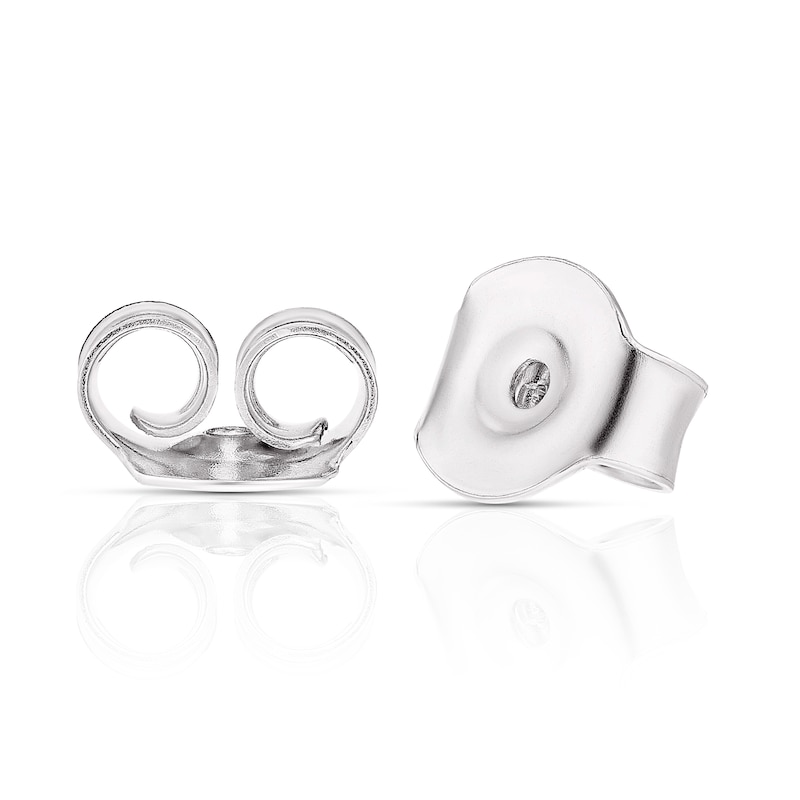 Men's Sterling Silver Onyx 0.10ct Diamond Halo Square Stud Earrings