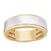Thumbnail Image 1 of Men's Sterling Silver & 18ct Gold Plated Vermeil Chrome Detail Ring