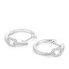 Thumbnail Image 2 of Sterling Silver 0.10ct Diamond Link Hoop Earrings
