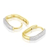 Thumbnail Image 2 of Sterling Silver Gold Vermeil 0.10ct Diamond Square Drop Earrings