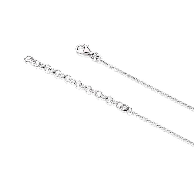 Main Image 3 of Sterling Silver Diamond Cushion Shape Pendant