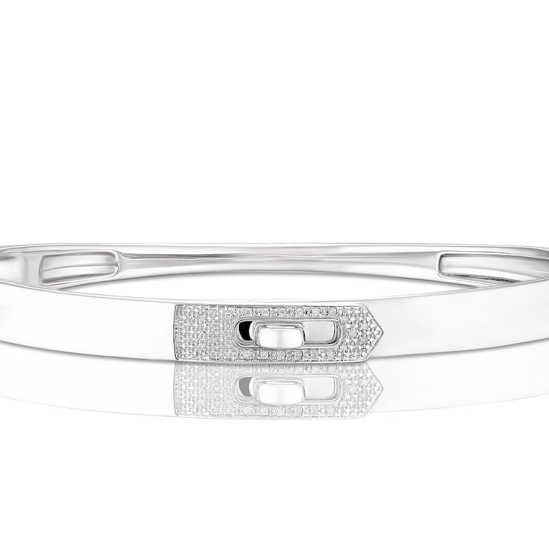 Main Image 2 of Sterling Silver Diamond Bangle
