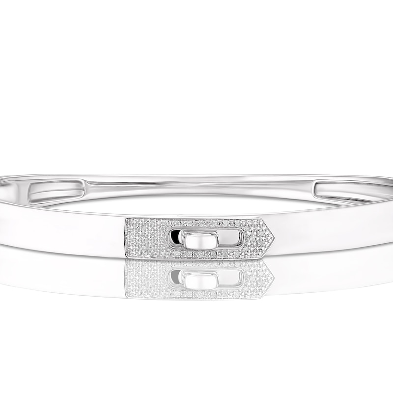 Sterling Silver Diamond Bangle