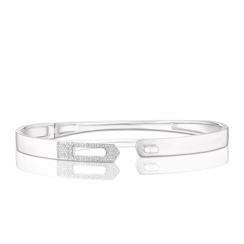 Main Image 3 of Sterling Silver Diamond Bangle