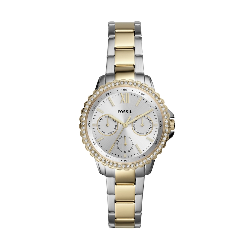 Fossil Ladies' Crystal Bezel Two Tone Bracelet Watch